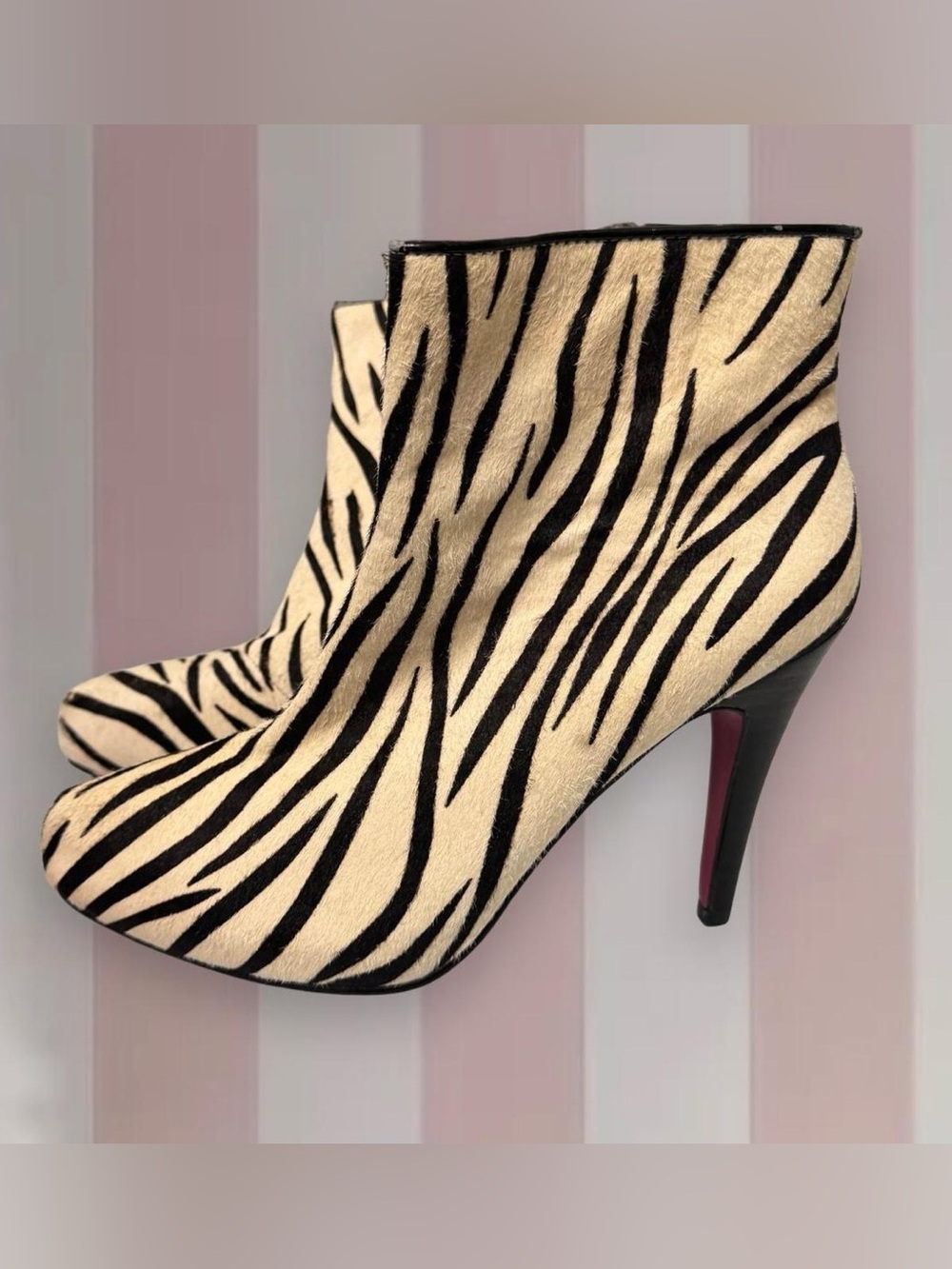Barbie x Townshoes 2010 Zebra Print Heel Boots